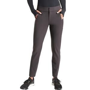 Athleta Stellar Tight 2 Charcoal Gray Zip Ankle Ponte Work Travel Pant